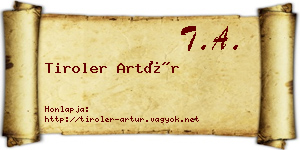Tiroler Artúr névjegykártya